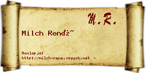 Milch René névjegykártya